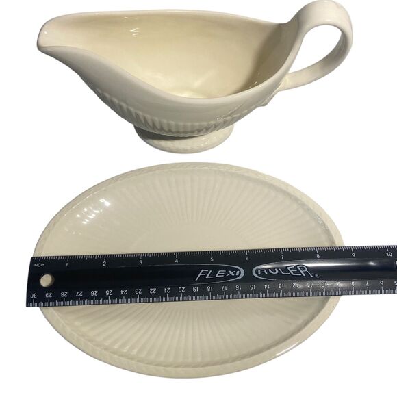Wedgwood Etruria & Barlaston Edme Gravy Boat Underplate Lion Head Handle England - Picture 9 of 10